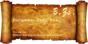 Bergmann Zsófia névjegykártya